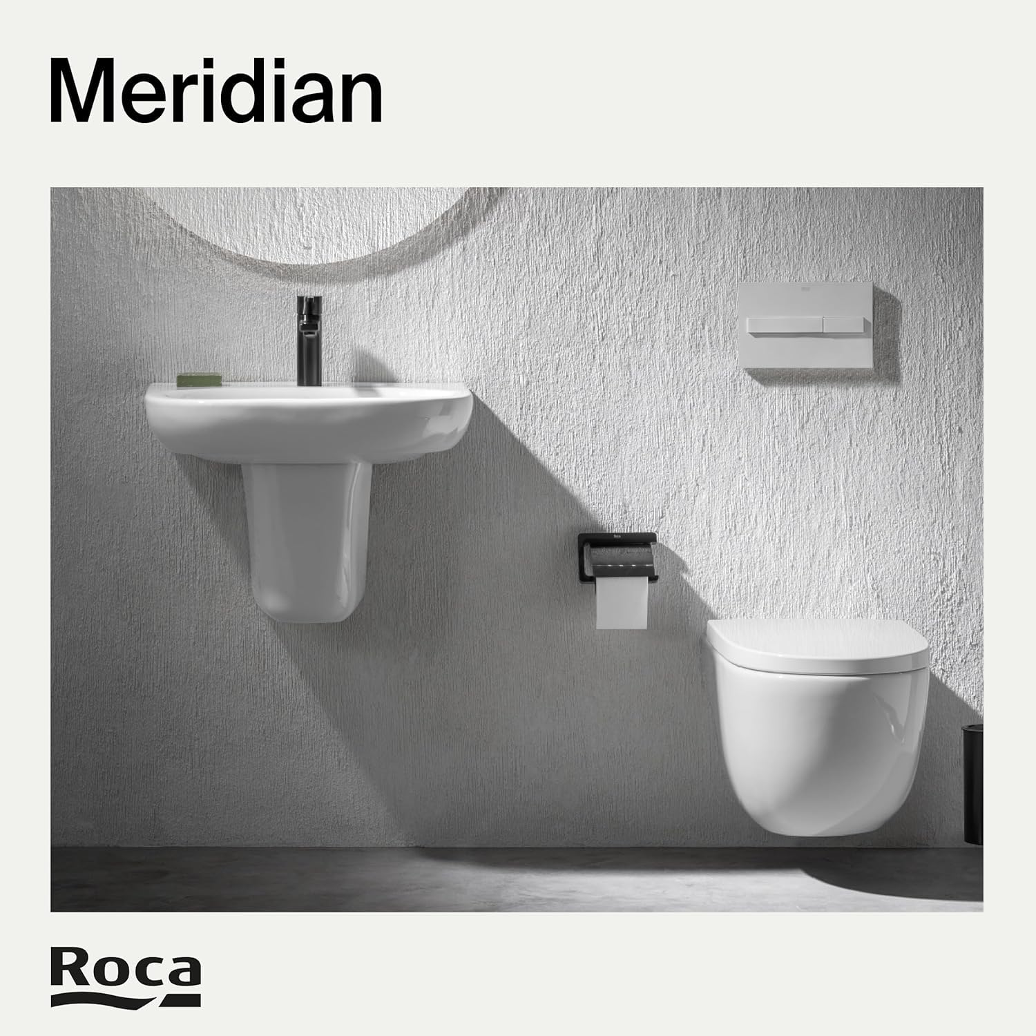 Roca Meridian - Tapa y asiento de Supralit para inodoro con bisagras de acero inoxidable, tapadera de WC original con ajuste perfecto, recambio de tapa de váter resistente, blanco, A8012A000B