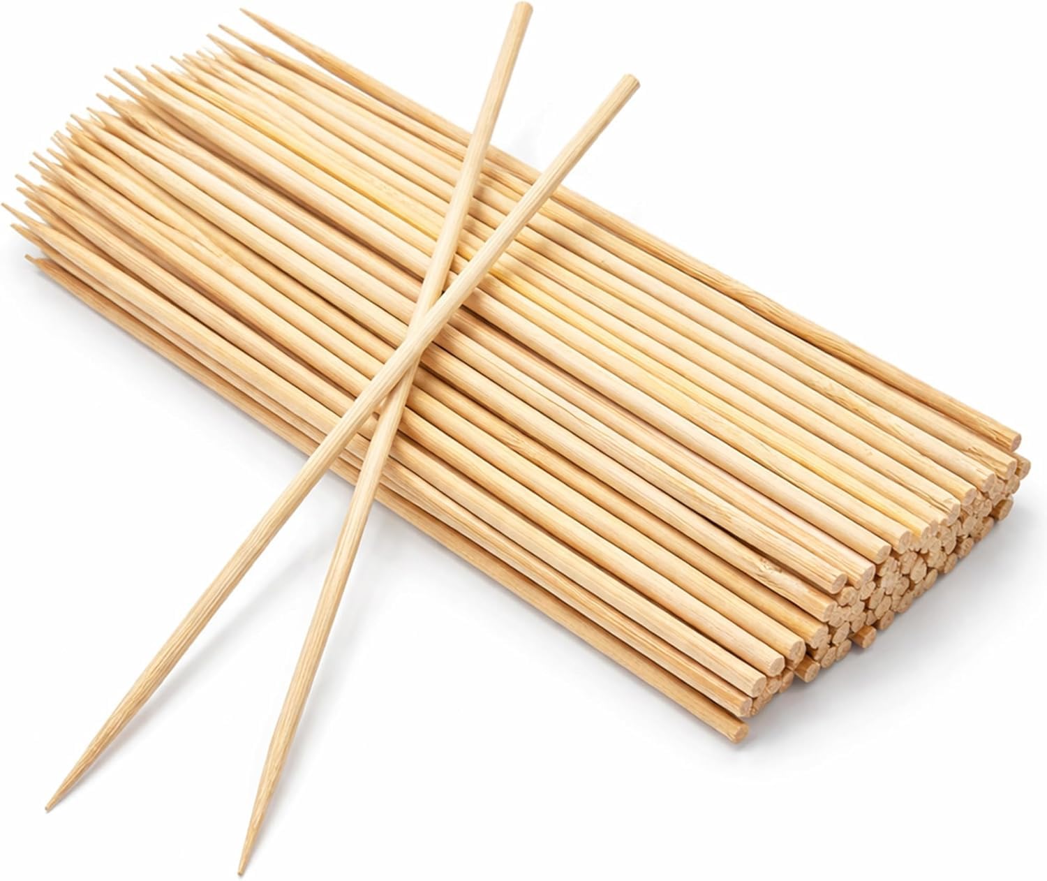 THE TRAIS 40 PCS Bamboo Kebab Skewers 15 Inch Round Wooden Sticks | Food Grade, Safe & Strong BBQ Skewers | Cocktail Sticks for BBQ, Grill, Cake Topper, Chocolate Fountain, Candy Floss & Party Use-image-4