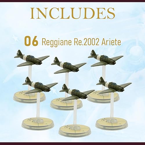 Miniatura 2 de Wargames Delivered Blood Red Skies Reggiane Re.2002 Ariete Squadron - Juego de guerra de mesa de combate aéreo masivo de la Segunda Guerra Mundial,