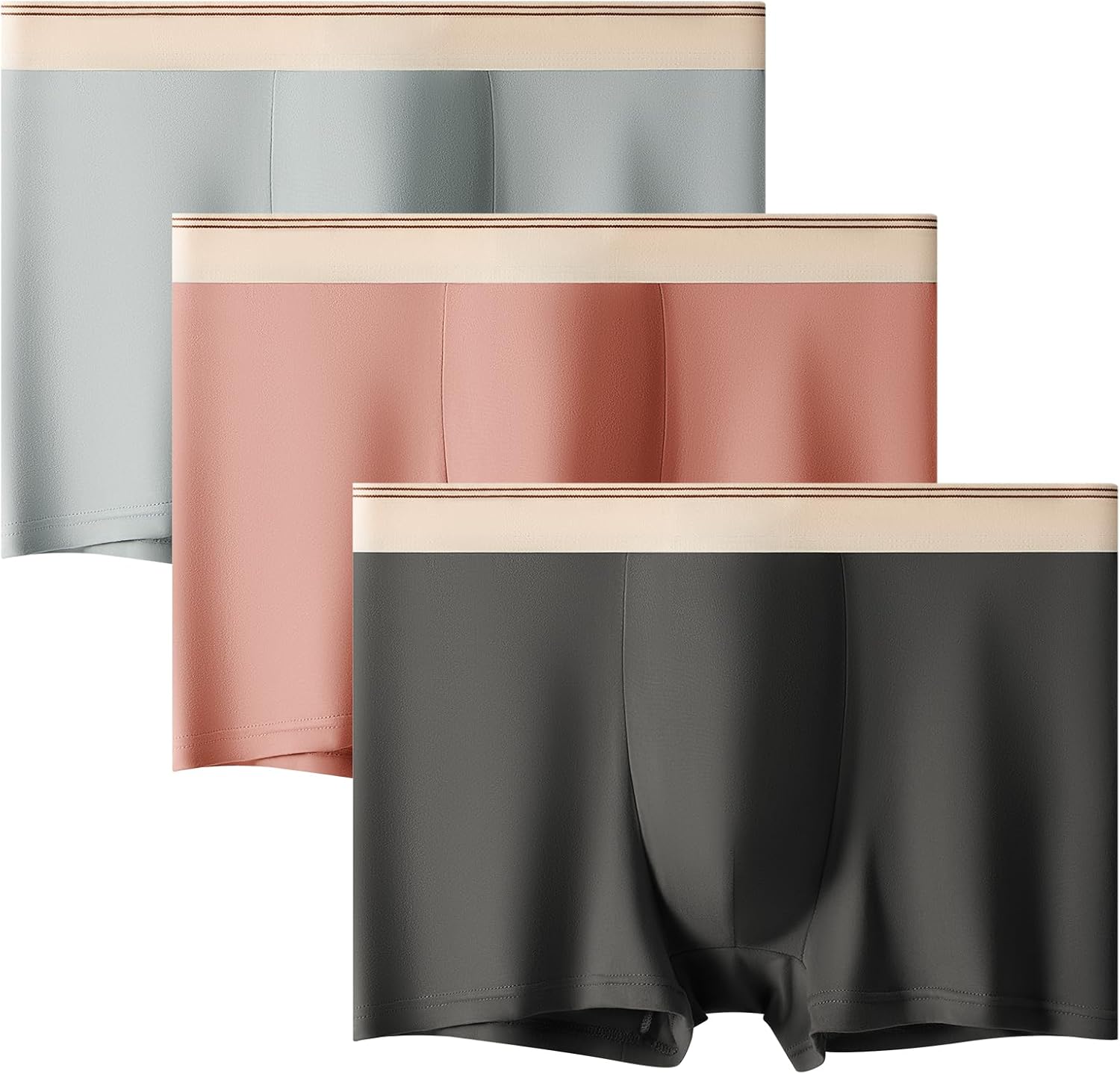 3/6 Pack Mens Boxer Briefs - Breathable Microfiber Trunks Underwear No Pre-Wash Needed Underpants