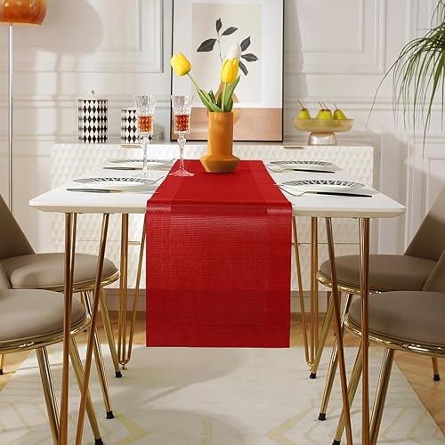 Miniatura 4 de BeChen - Manteles individuales, lavables, fáciles de limpiar, de vinilo, para mesa de comedor, para interiores y exteriores