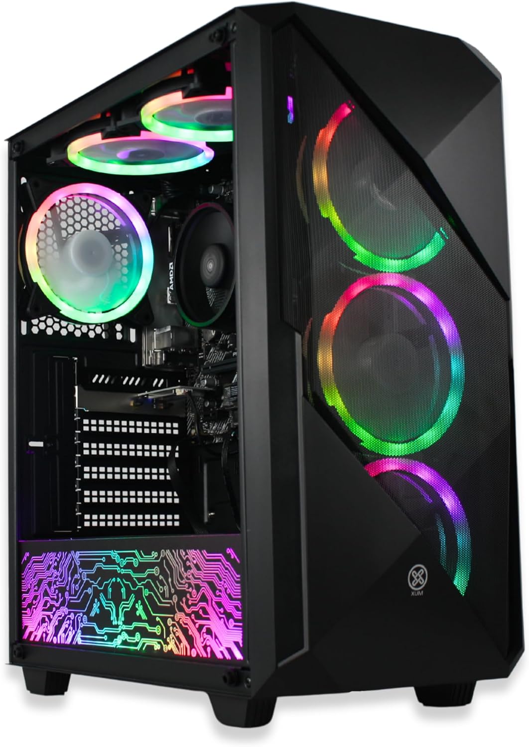 Product image of XUM Legend Prebuilt Gaming PC: AMD Ryzen 5 5600G, Radeon Vega 7 Integrated Graphics, 16GB DDR4 RAM, 256GB NVMe SSD, 1TB HDD, 500W PSU 80+ Bronze, aRGB, WiFi 5, Windows 11 Home, Entry Level, Black Case