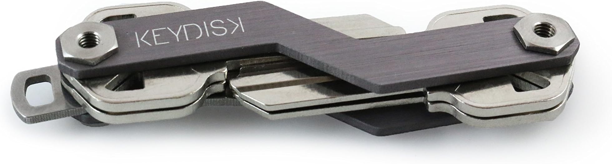 Mini â€¢ Slim Key Holder â€¢ Aerograde Anodized Aluminum â€¢ Compact Keychain Organizer â€¢ Great for Lanyards, Key Fobs, Key Ring (Grey)