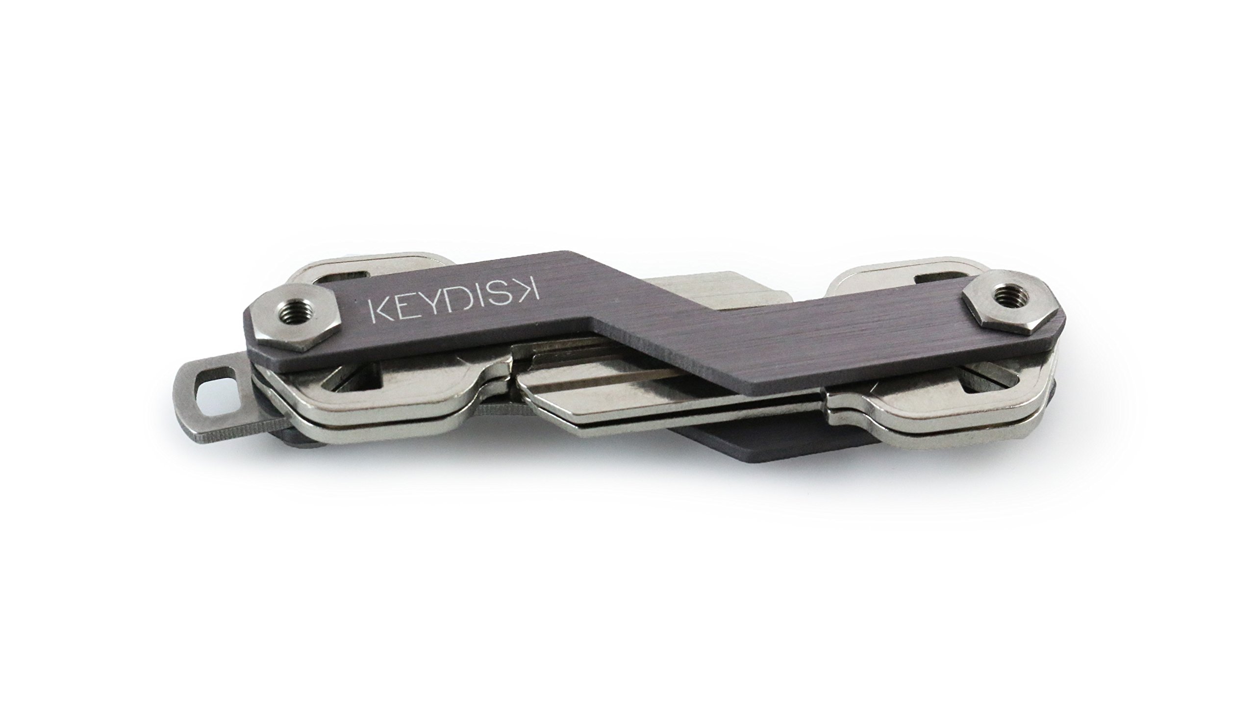 Mini â€¢ Slim Key Holder â€¢ Aerograde Anodized Aluminum â€¢ Compact Keychain Organizer â€¢ Great for Lanyards, Key Fobs, Key Ring (Grey)
