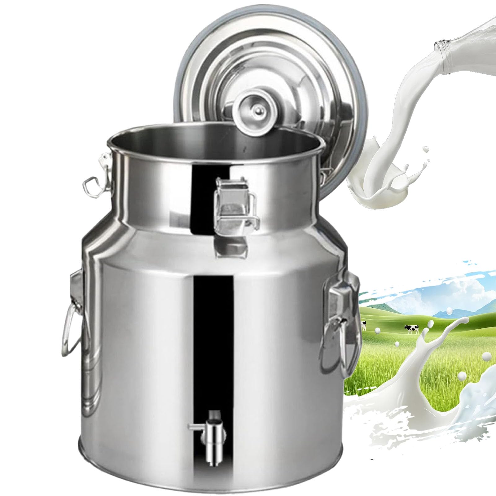 Seau à lait en acier inoxydable robinet cuve étanche bière vin huile eau