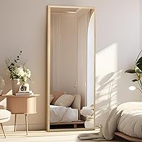 Vista 57 de NeuType Espejo arqueado de longitud completa, 71 x 32 pulgadas, espejo grande de cuerpo completo con marco de metal de aluminio, protección contra