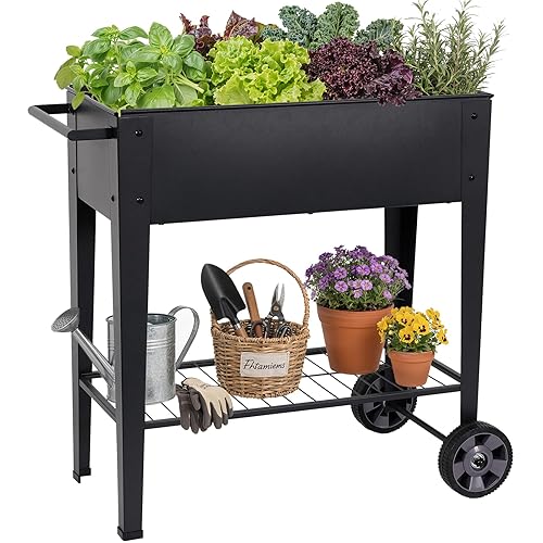Elevated Raised Garden Bed with Legs- Galvanized Raised Beds for