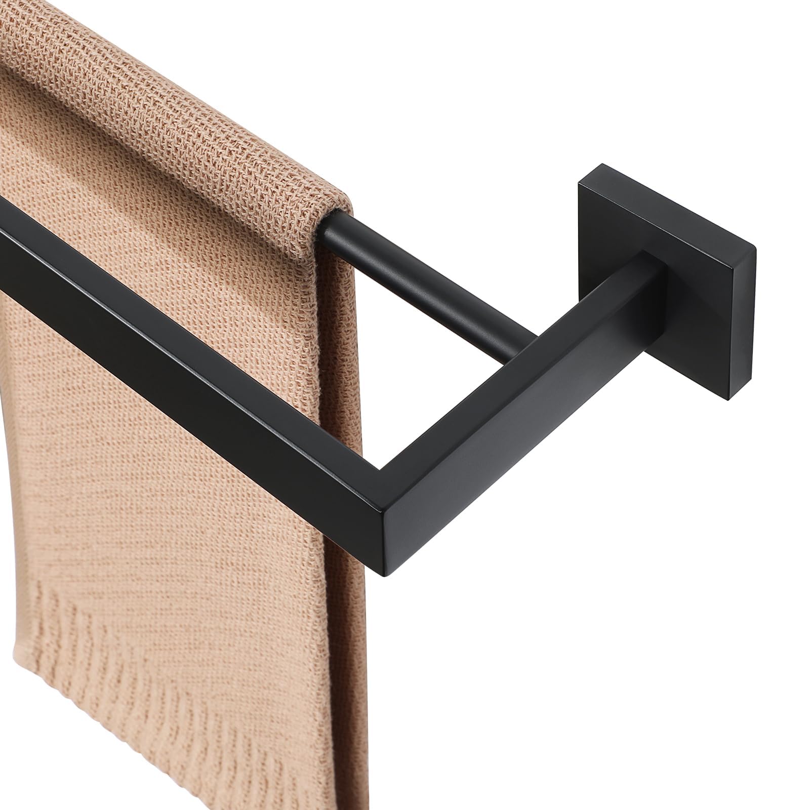 MOOCHE Doppelt Handtuchhalter Schwarz 80CM Handtuchstange SUS304 Edelstahl | Gästehandtuchhalter Bad Wandmontage SUS304 Edelstahl Premium Doppelt Badetuchhalter für Badezimmer und Küche (60CM)