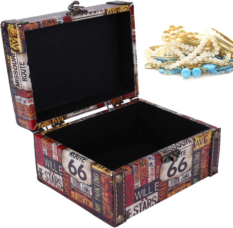 Tbest Ft Collection European Style Wooden Storage Box Vintage Jewelry Storage Case Display Box Other Collections (2208A-05-66 Highway)