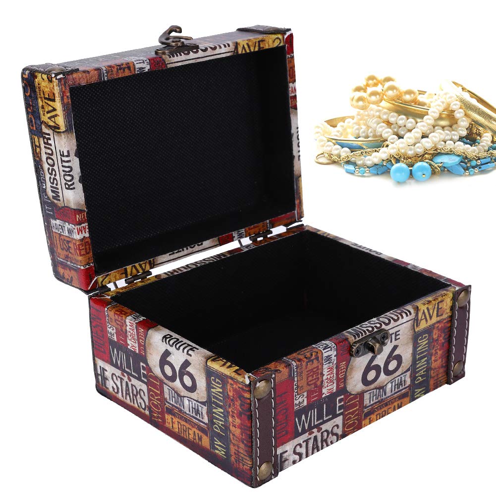 Tnfeeon Aufbewahrungsbox aus Holz, Vintage-Schmuck-Organizer, Gut Zum Präsentieren von Schmuck, Großes Fassungsvermögen und Exquisites Design (2208A-05-66 Autobahn)