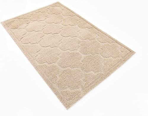 Vista 73 de Unique Loom Trellis Shag Collection Plush Geometric Modern Moroccan Lattice Green Runner Rug (2' 0 x 6' 7)