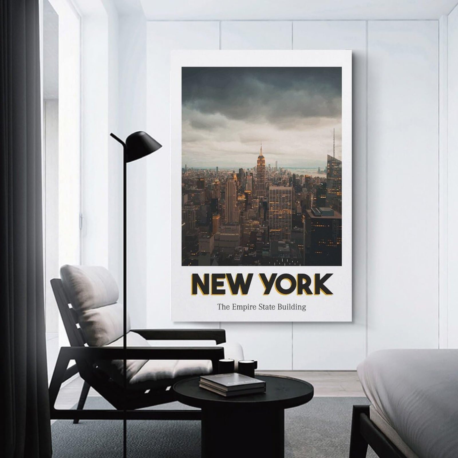 Junmoney The Empire State Building Wall Picture Print 20x30inch(50x75cm), for Picture Wall Styling in Lounge Or Bedroom, Ideal for Building A Coordinated Art Wall