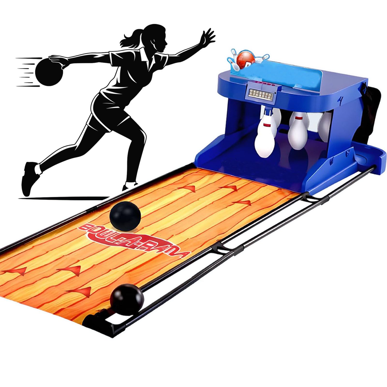 Juego de Bolos para niños y Adultos, con Marcador LED, reseteo automático, Efectos de Sonido y Luces Fiestas en casa y Actividades de unión Familiar 3.5m/11ft