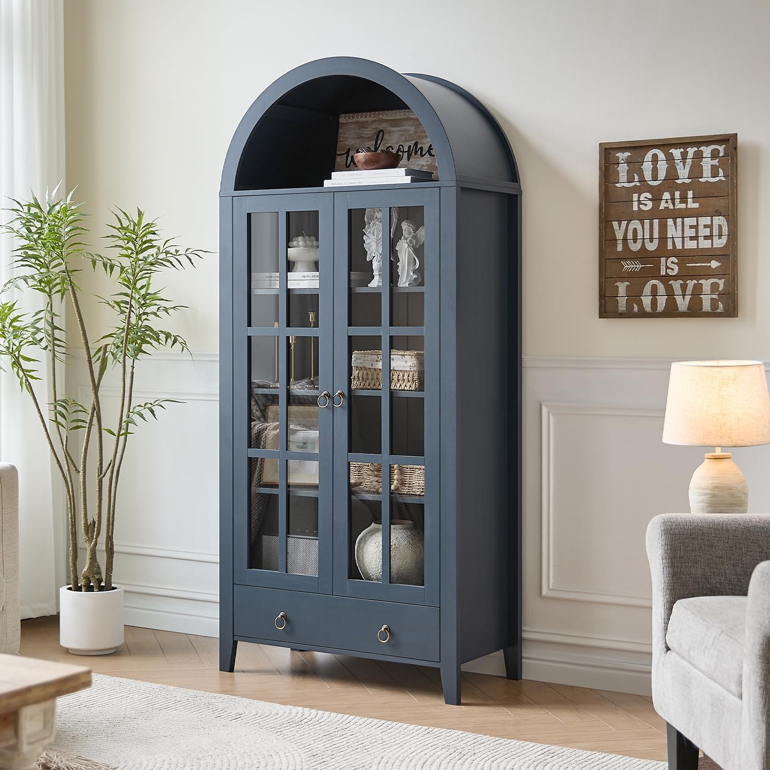 WINWY Tall Arched Cabinet Blue