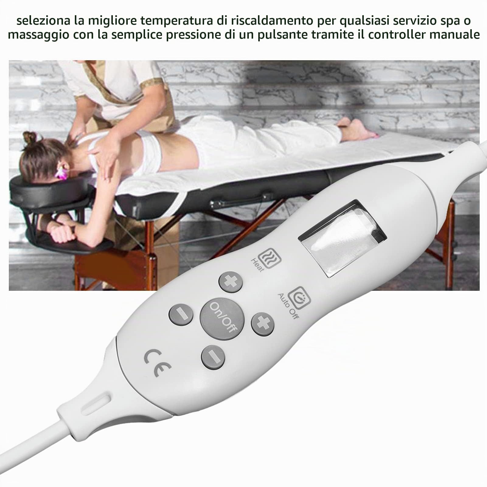 Scaldalettino per Massaggi, Comodo Cuscino per Lettino Massaggio in Cotone Caldo 10 Livelli Tappetino Riscaldante per Lettino Massaggio a Temperatura Costante per Lettini