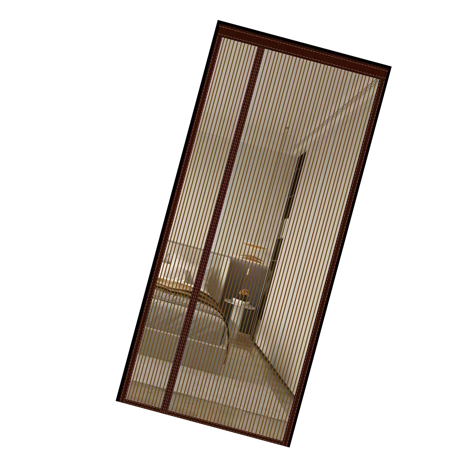 Carotoe Coffee Color Auto Closing Fabric Curtain With Magnets For Sliding Doors And Entryways 90 By 210 Centimeters Door Screen
