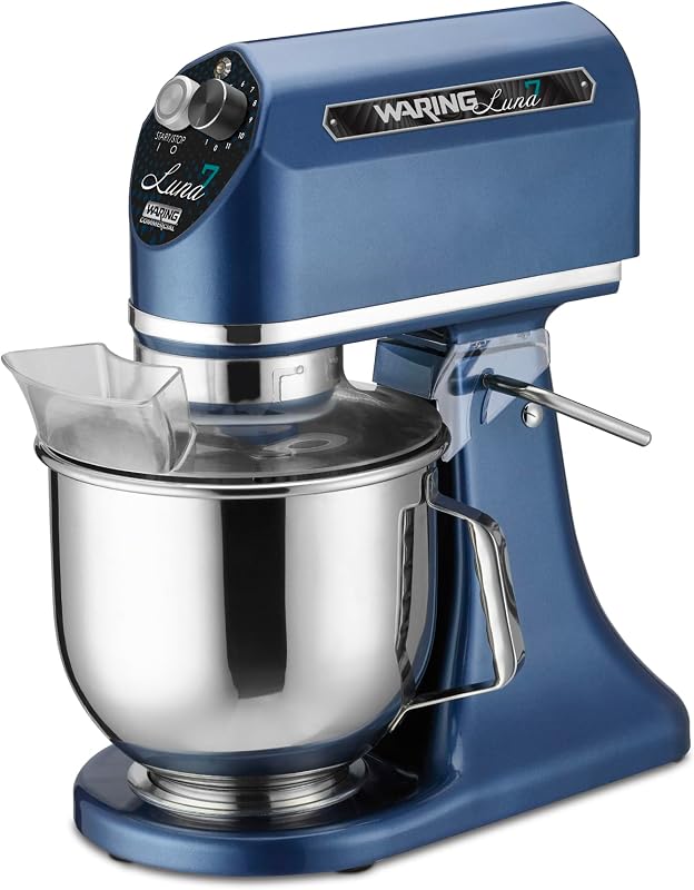 Waring Luna Planetary Stand Mixer with 7-Quart Capacity | 7-Quart Capacity, 1/2 Horsepower, 11-Speed Tilt Head, for Professional Kitchens & Bakeries, NSF Certified