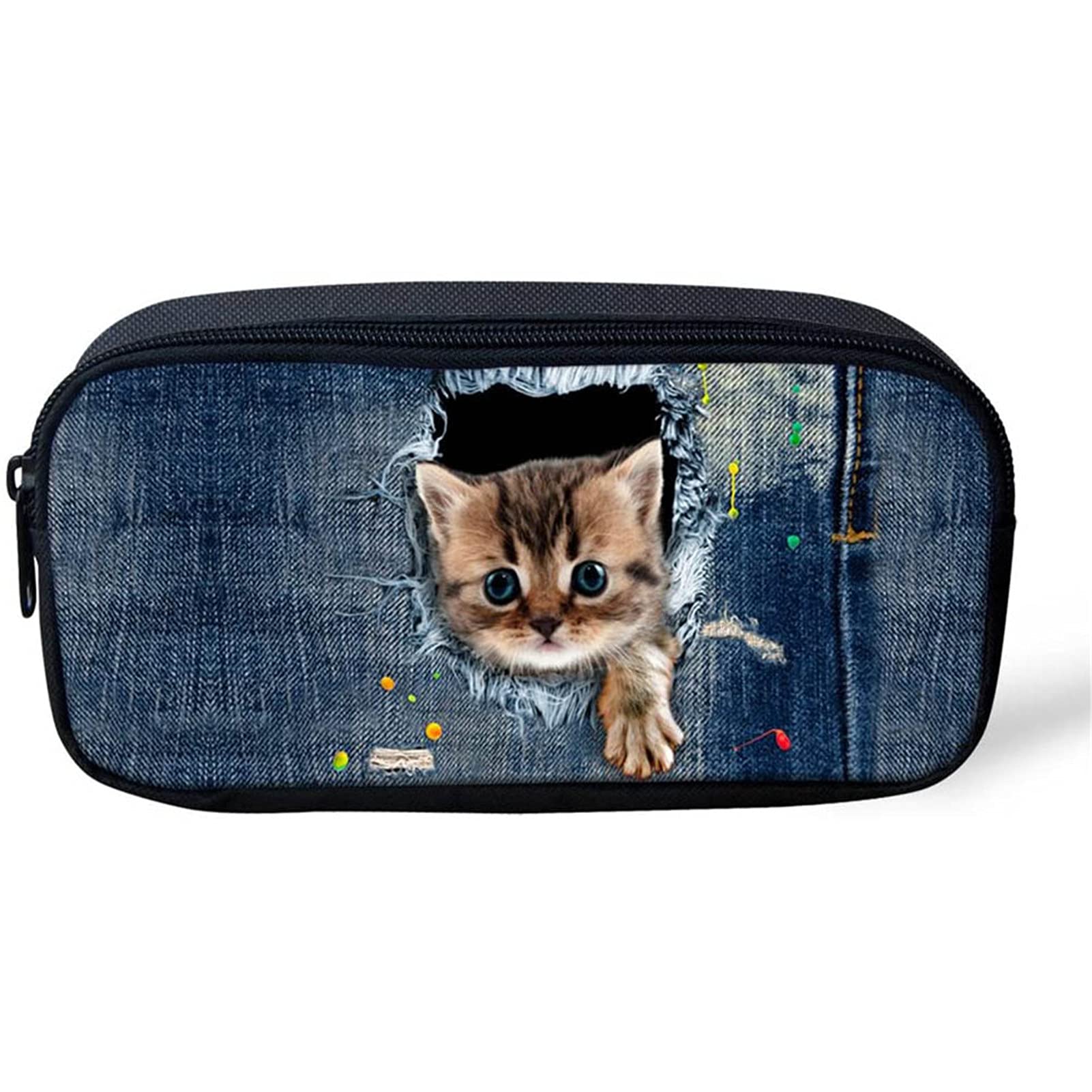 Belidome Cute Cat Pencil Case Soft Durable Pen Organizer for Kids Boys Girls — image 1