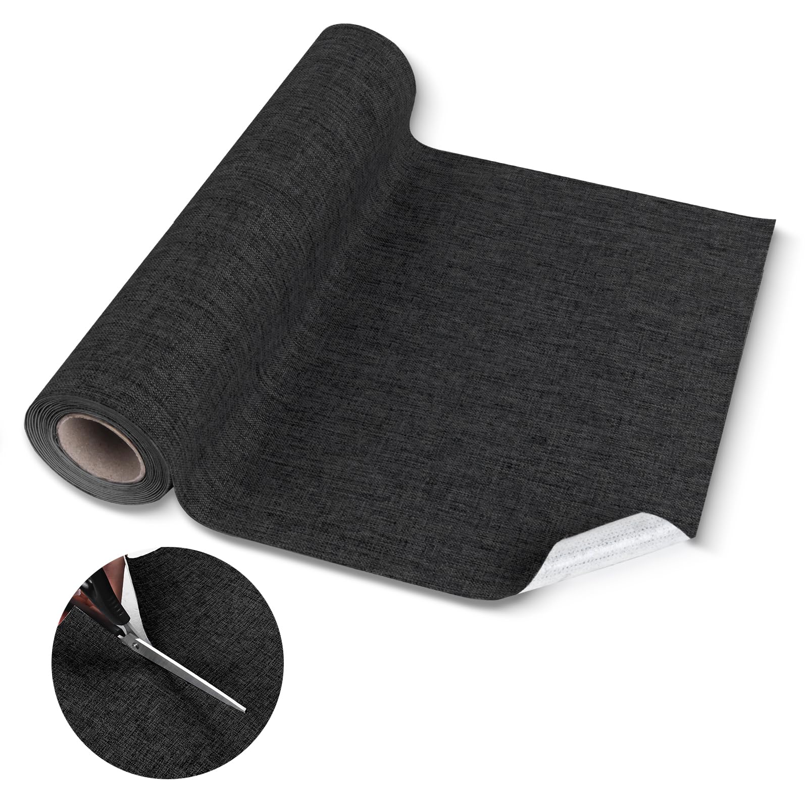 JAHOMFAI - Patchs autocollants en tissu 30 cm x 10 m - Patchs autocollants en lin - Ensemble de réparation pour sièges de voiture - Patchs adhésifs parfaits pour canapés, sièges de voiture, meubles