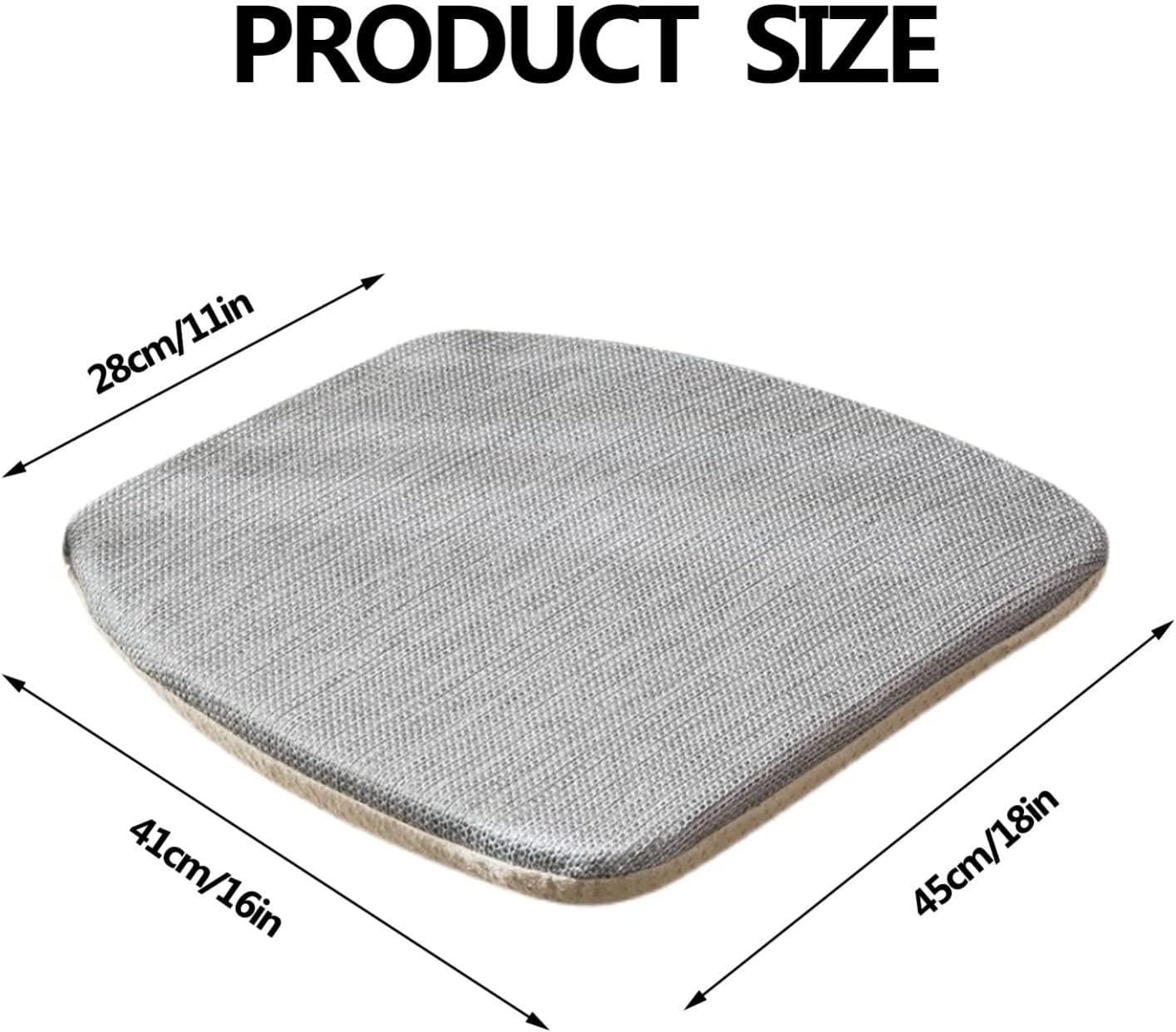 ZIBENE Kitchen Chair Cushions Set of 4 Non Slip, Dining Chair Pads with Ties U Shaped, Seat Cushion for Dining Room Chairs Washable with Durable and Breathable Cotton and Linen Fabrice Cover Grey