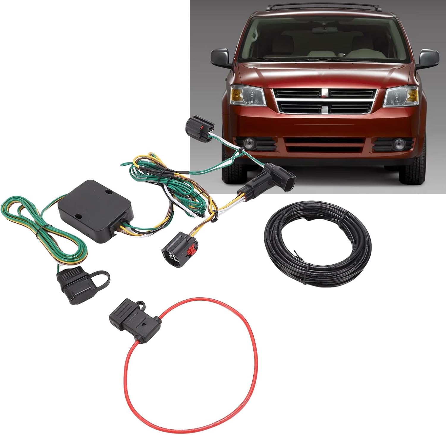 Eujgoov 4 Pin Trailer Wiring Harness Kit 41995 4 Way Flat Tow Hitch Wiring for Grand Caravan 2011 2020 Town Country 2011-2016 Plug