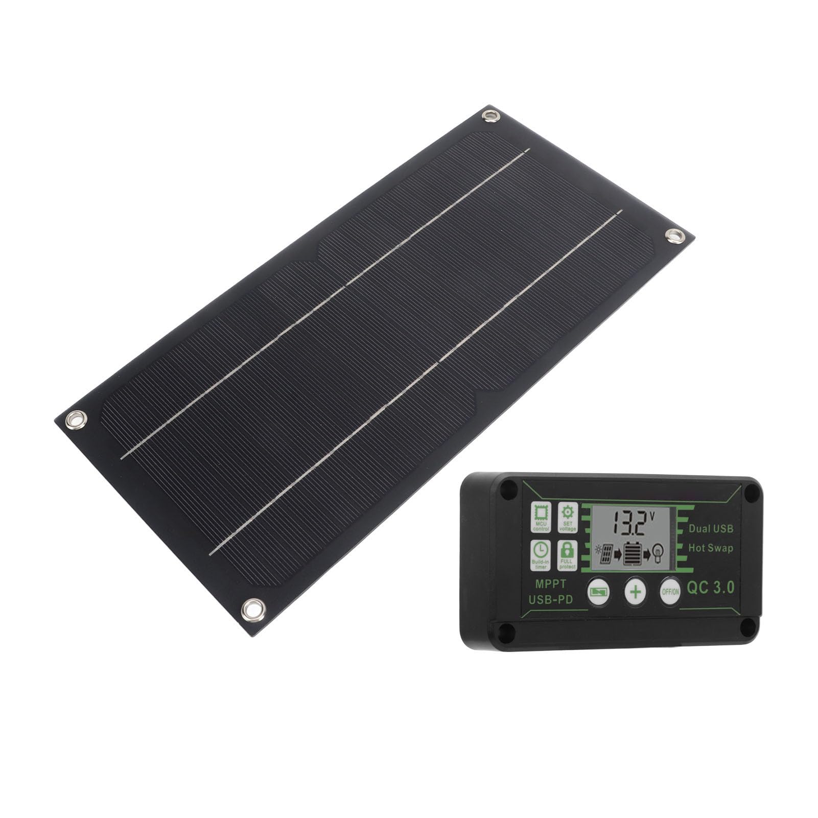 Jiawu Pannello Solare Monocristallino 600W, 18V per, Auto, Barca e Uso | Pannello caricabatteria solare con controller 100A, per , , agricoltura, esterno, campeggio