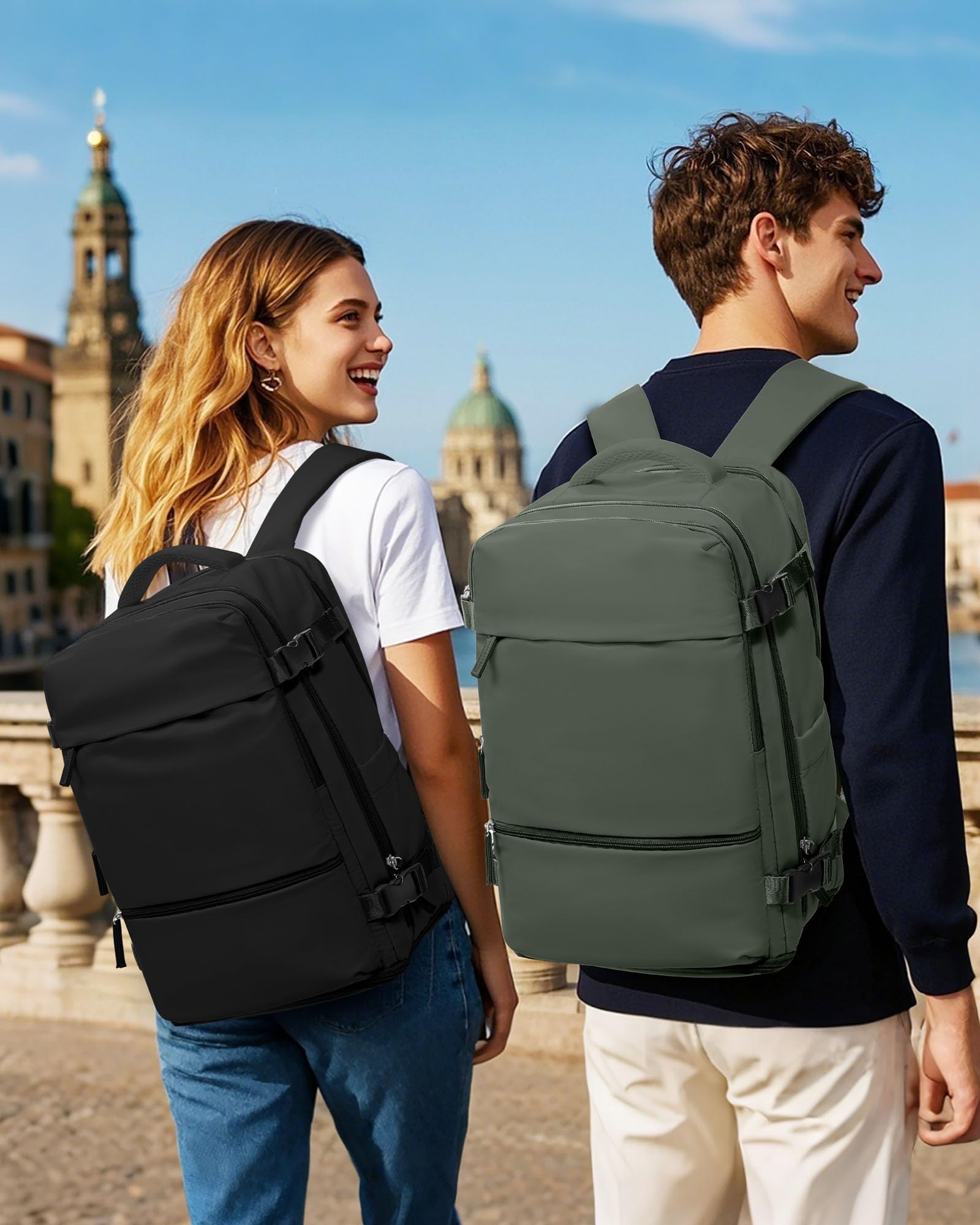 SZLX Zaino Ryanair 40x30x20 Sottovuoto Zaino da Viaggio 40x20x25 Ryanair Wizzair Donna da escursionismo impermeabile Zaino Casual Laptop da 14 Pollici con porta di ricarica USB Scomparto per Scarpe