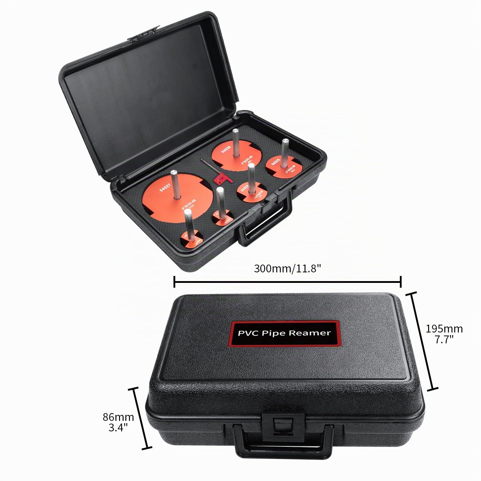 Lot de 6 alésoirs de tuyau en PVC à 2 ailettes, kit de raccord de tuyau en PVC pour perceuses standard de 1,27 cm
