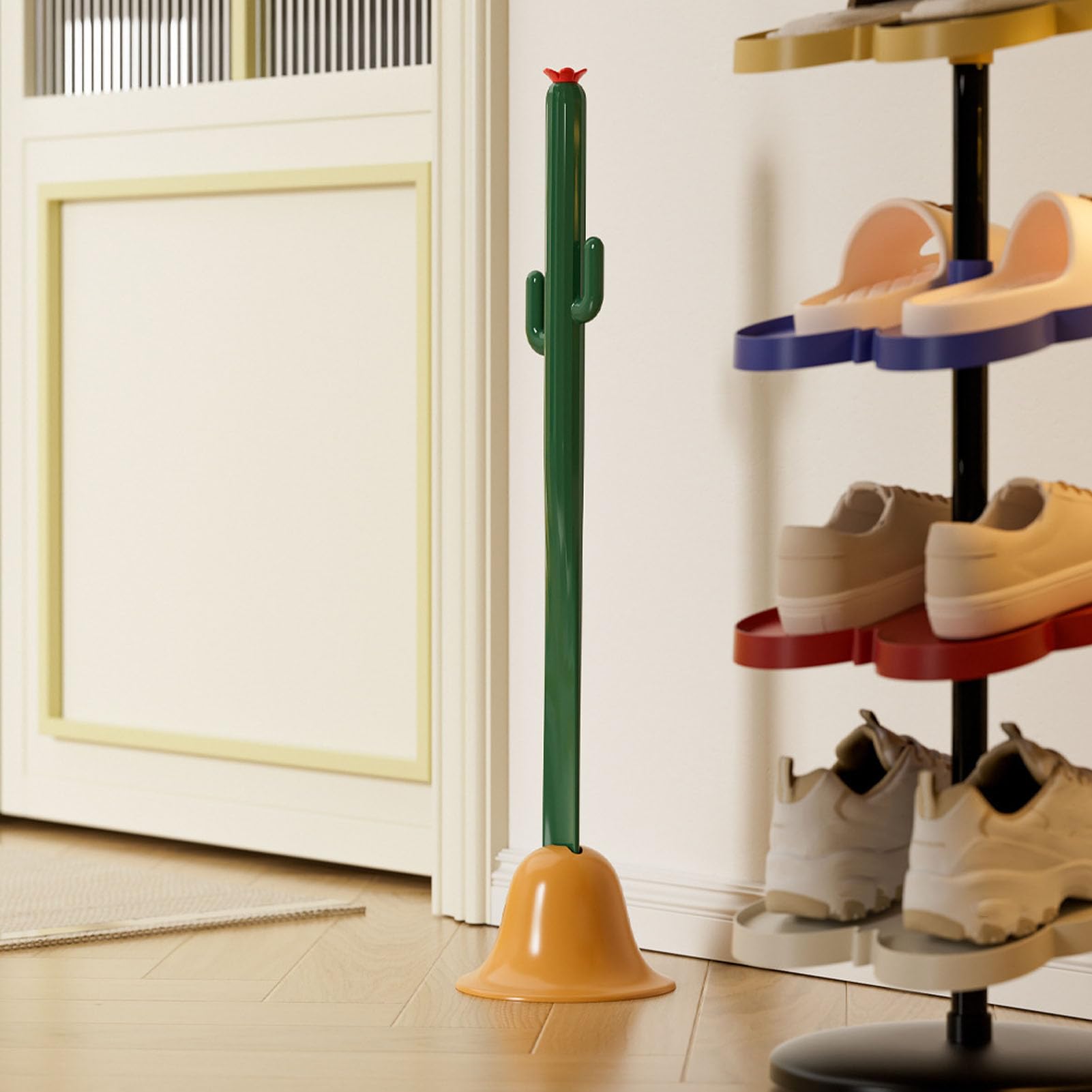 Zunate Calzador con Largo, Bastón Auxiliar para Zapatos en Forma de Planta con Base para Uso Doméstico, Calzador Ergonómico para Personas Mayores, Cuerno para Botas sin Curvas para Decoración de
