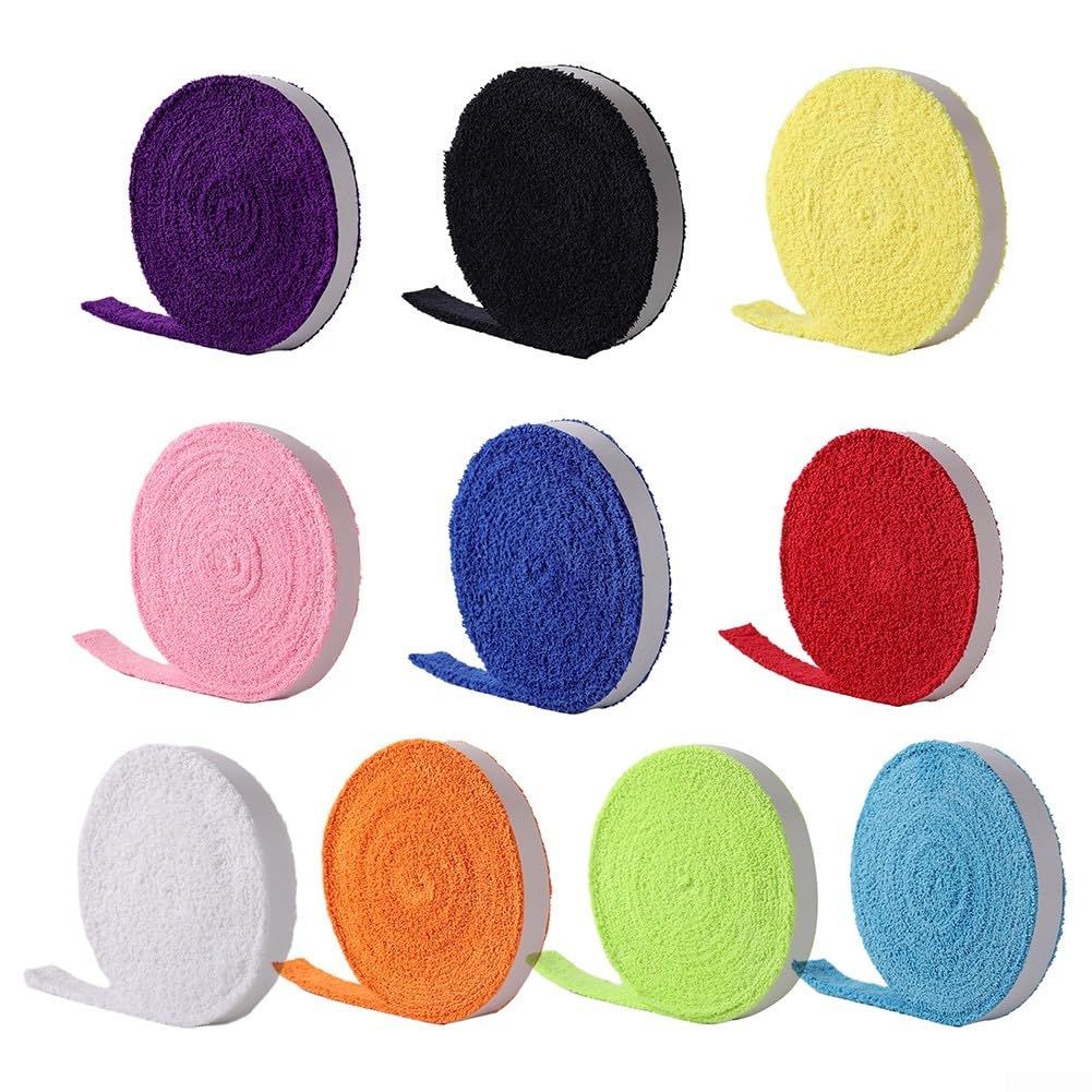 10M Toalla Grip Wrap para raquetas de bádminton y tenis, cómodo y antideslizante (blanco)