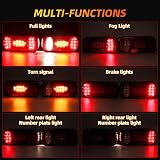 Qiping LED Trailer Lights - 12V-24V Trailer Light Board With 5M Cable, 13 Pins Plug Trailer Lights, IP67 Waterproof LED Tail Light for Trailer Camper Van Trucks Boat | E-Mark E57 - 7