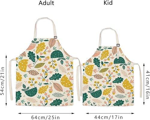 Miniatura 5 de Delantales a juego para niños y adultos, 2 delantales para mujeres y niños, delantal de cocina perfecto para mamá y yo