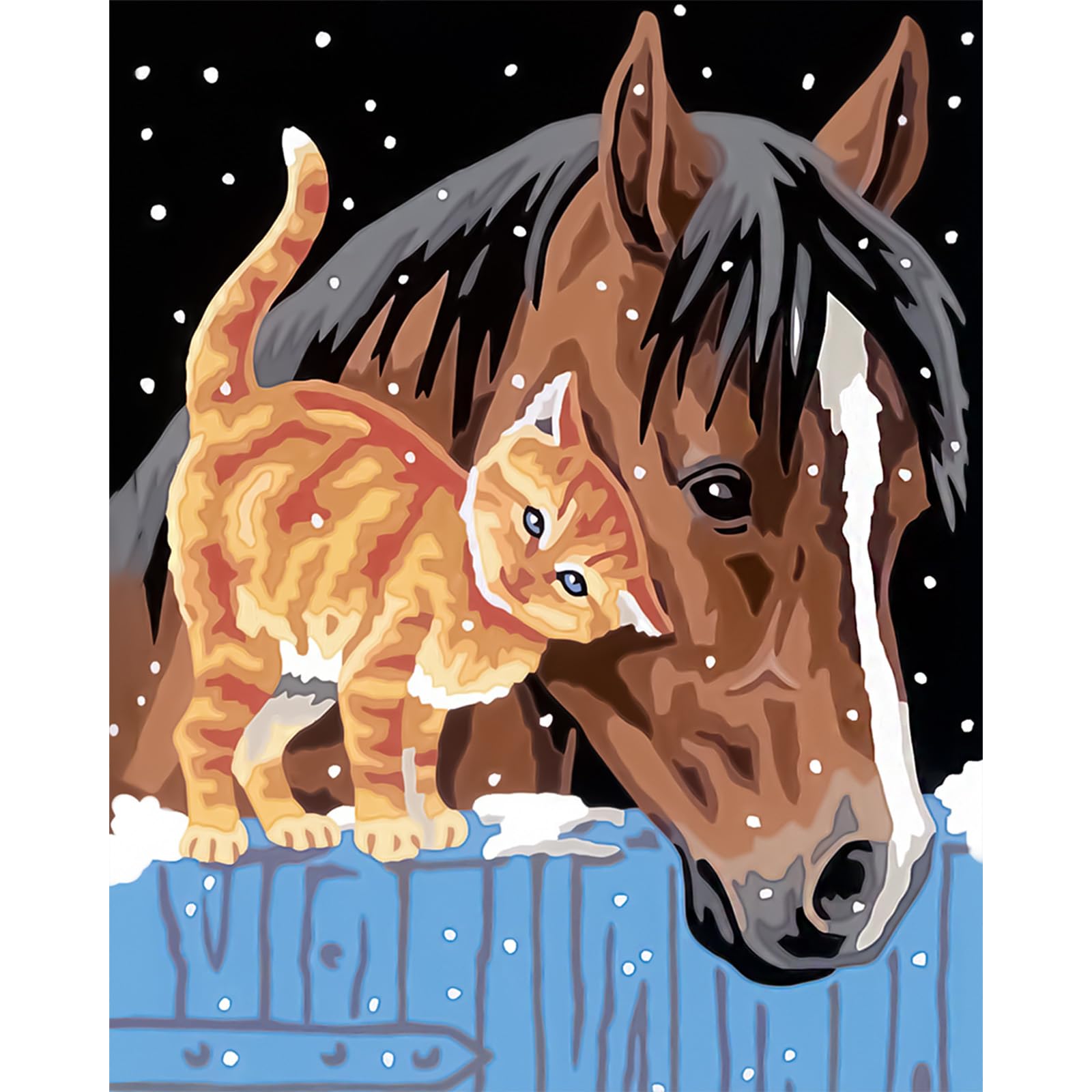 CEOVR Cats Paint by Numbers for Adults 40x50 cm, Horses Painting by Numbers Frameless for Beginners with Brushes Acrylic Pigment DIY Animals Drawing Paintwork