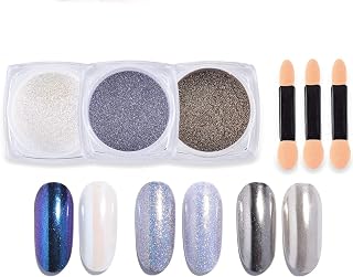 Neon Mermaid Iridescent Chrome Nail Powder-Aurora Nail Powder -Symphony Shell Nail Powder-Pearl Magic Nail Powder Salon Nail Pigment Manicure Pigment Glitter Dust
