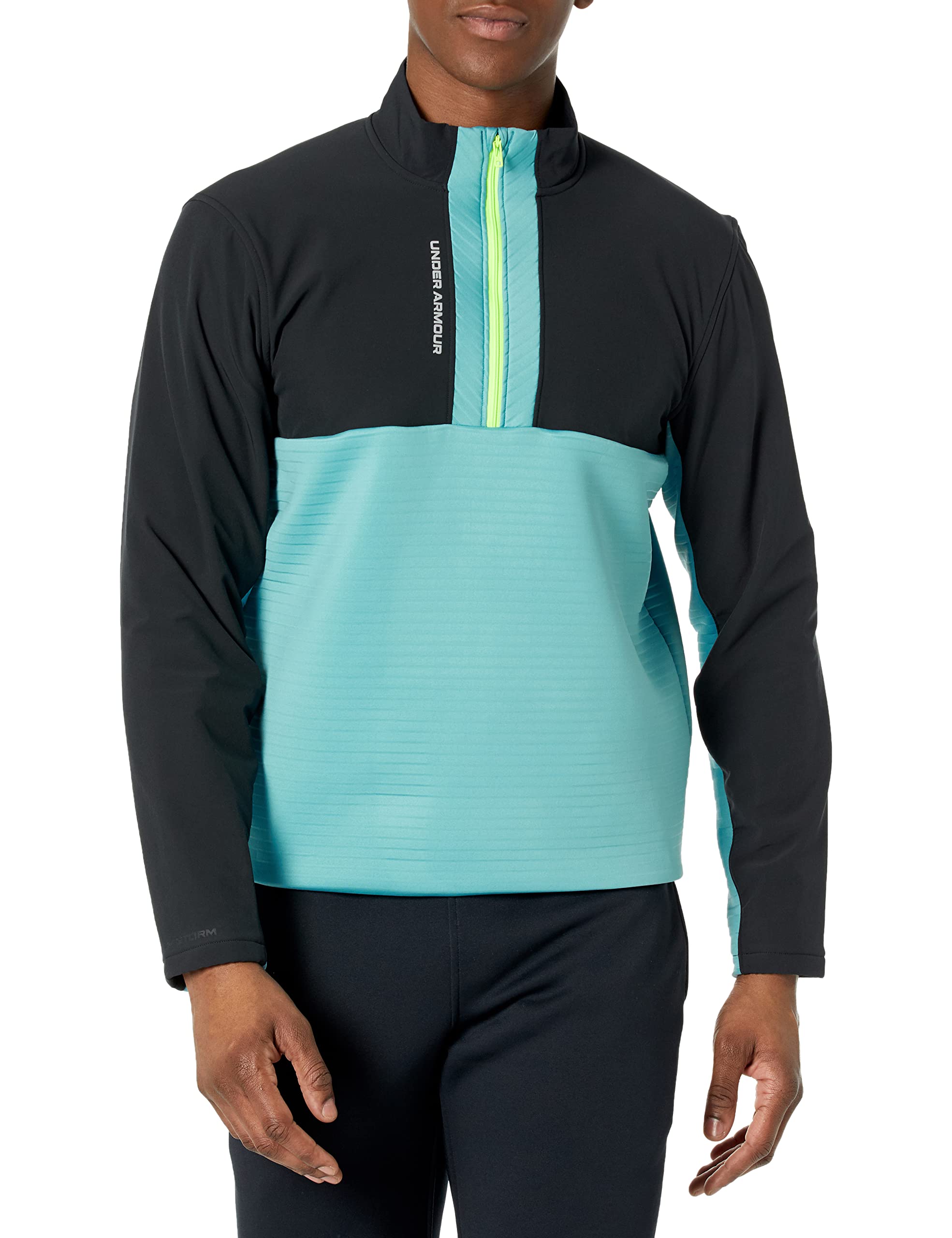 Under Armour Men's Storm Daytona Half Zip, (002) Black / Still Water / Reflective, XXL