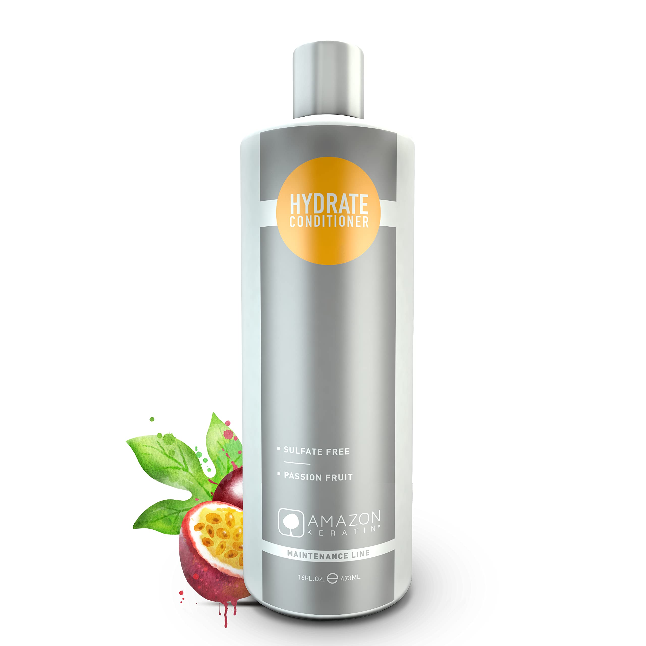 Amazon Keratin Hydrate Conditioner 473 ml | Passion Fruit | Sulphate, Parabens, Phthalate, SLS Free | All Hair Types | Prolongs Smoothening, Colour Safe, Repairs Damage, Reduces Frizz, Adds Shine