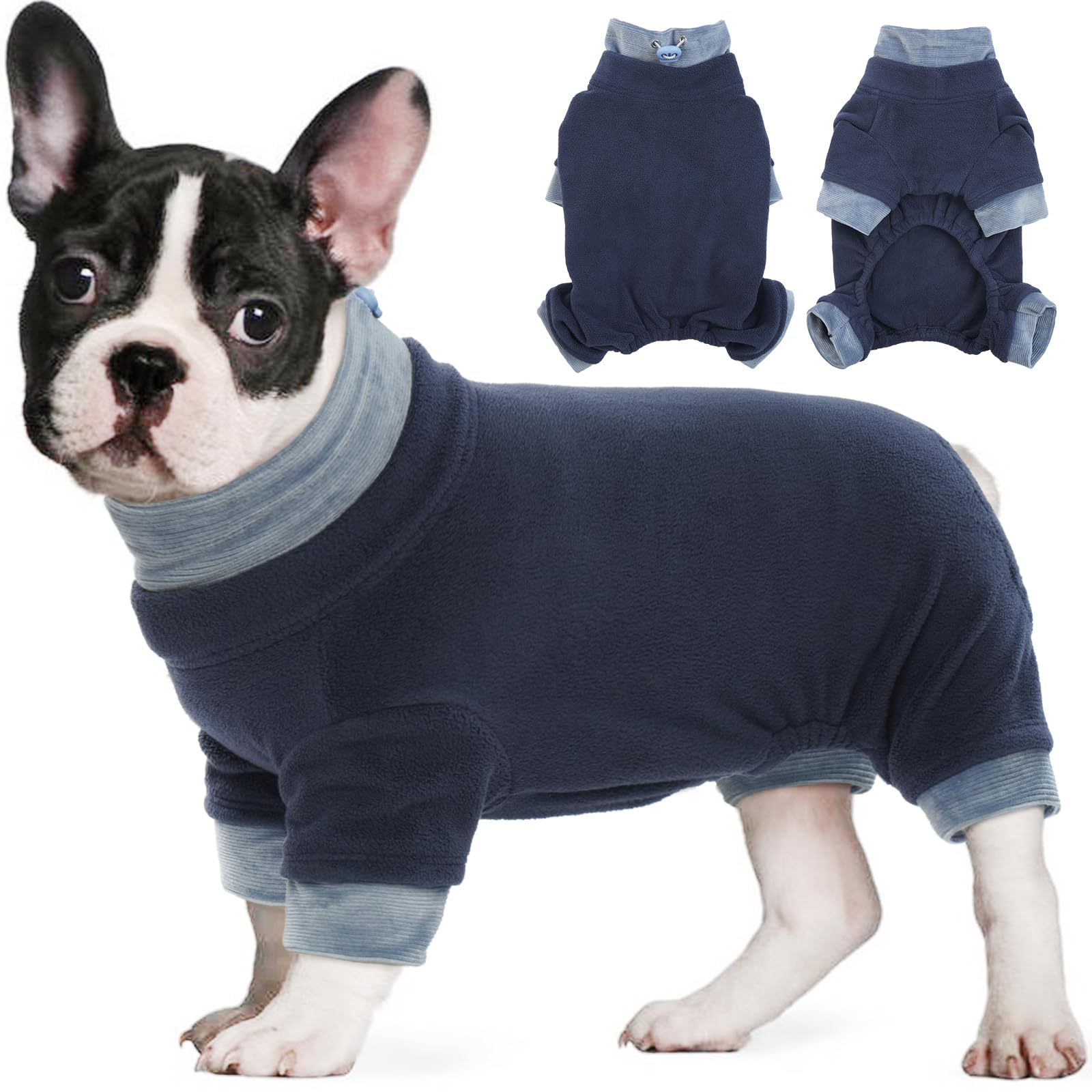 Kuoser Fleece Dog Jumper Warm Dog Pajamas, Thermal Sweatshirt Dogs Pullover Turtleneck for Small Medium Dogs — image 1