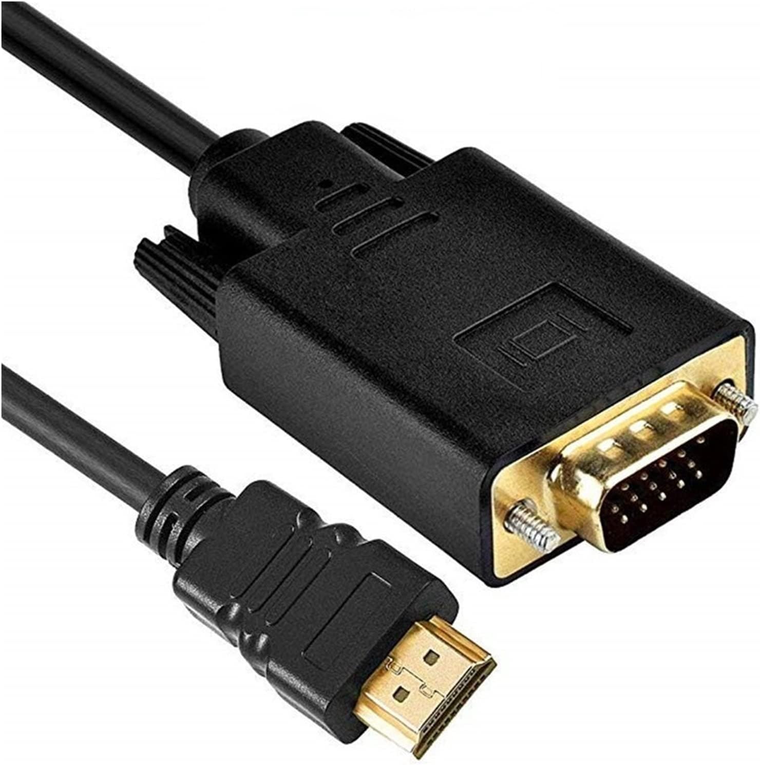 1.8M HDMI-Compatible Cable HDMI-Compatible to VGA 1080P HD with Audio Adapter Cable HDMI-Compatible to VGA Cable Dropshipping (Color : A)