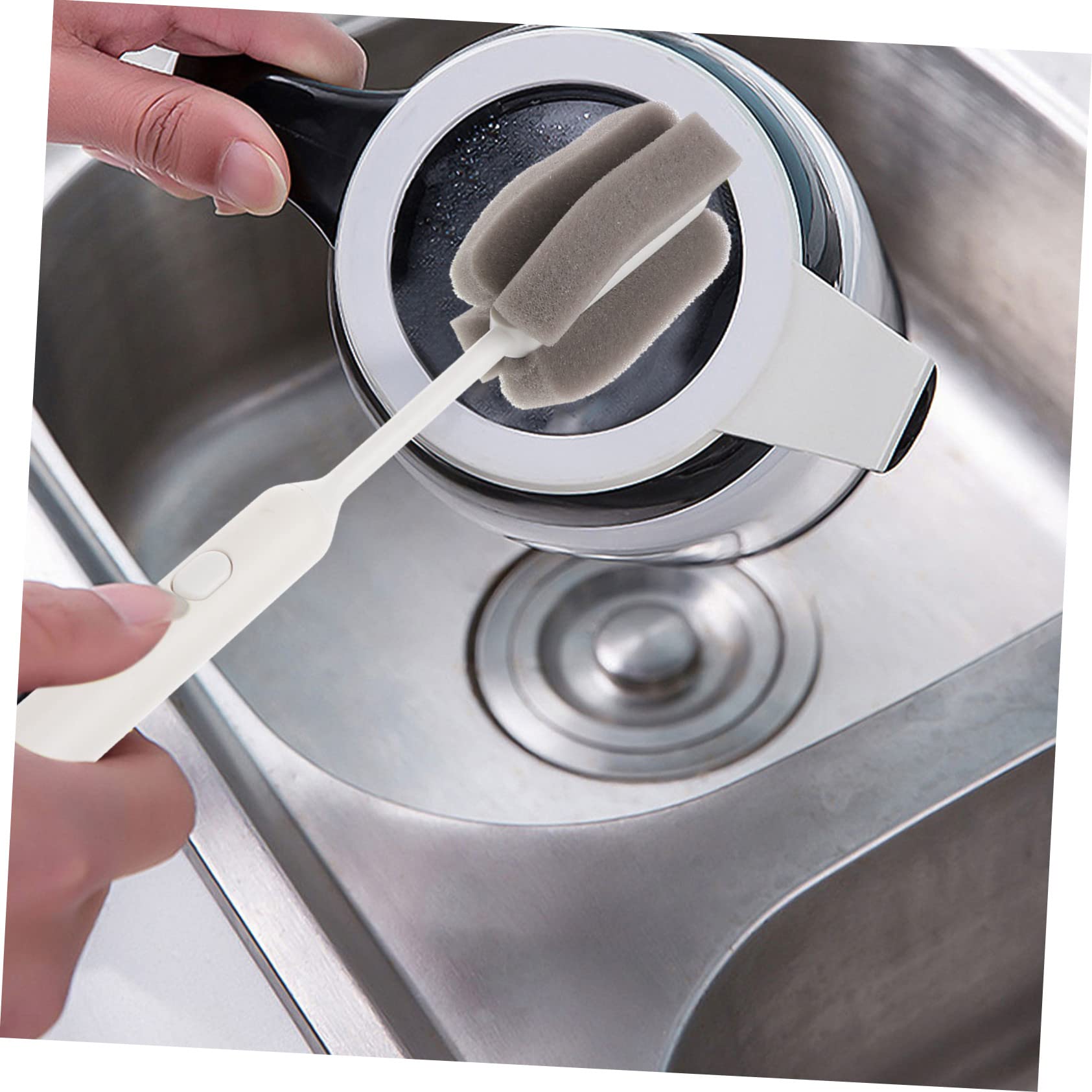 Cepillo de esponja suave para botellas y platos, limpiador doméstico desmontable para platos, cuello, botellas y viajes, cepillo de limpieza eficaz para cocina y uso doméstico