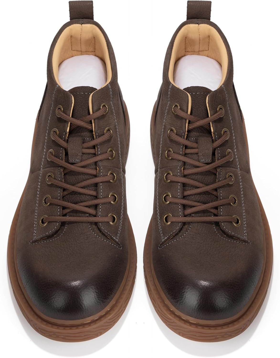 Men's Chukka Boots, Genuine Leather Casual Boots for Men, Round Toe Oxford Rubber Walking Shoes Comfortable Durable Fashion Shoe - Image 4