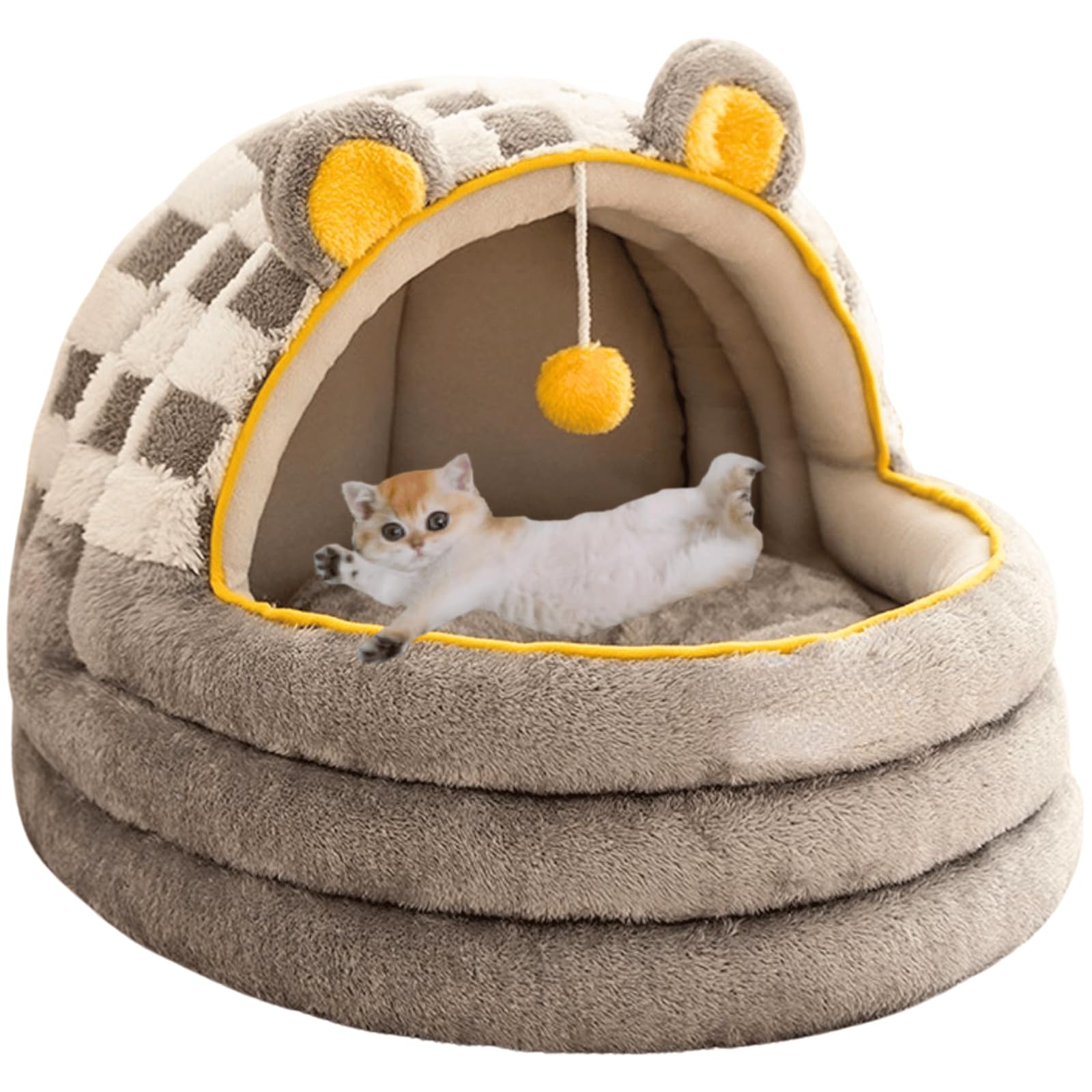 Cuccia per gatti, graziosa cuccia per gatti da interni, bella cuccia per interni, calda cuccia per cuccioli e gattini (grigio, M)