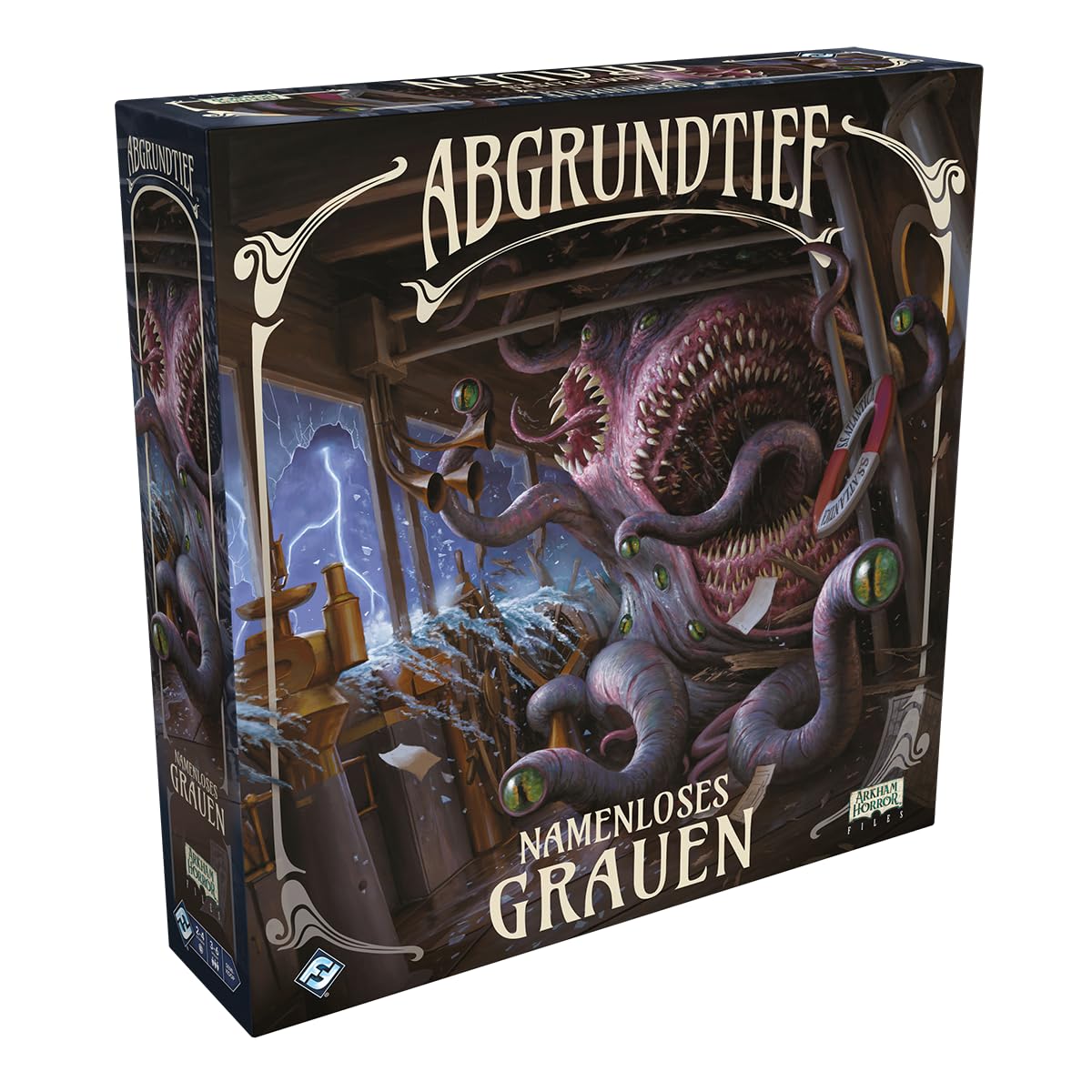 Fantasy Flight Games, Abgrundtief – Namenloses Grauen, Erweiterung, Expertenspiel, Strategiespiel, 3-6 Spieler, Ab 14+ Jahren, 120-240 Minuten, Deutsch, Mehrfarbig, Bunt