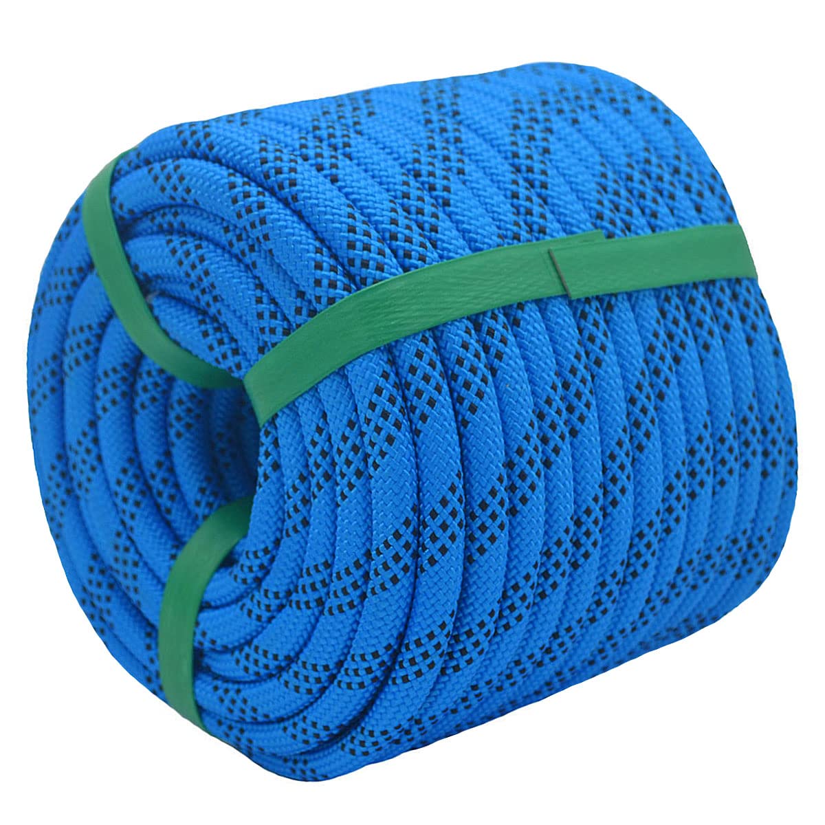 YUZENET Braided Polyester Arborist Rigging Rope (3/8" X 100') Strong Pulling Rope for Climbing Sailing Gardening Swings,Blue/Black