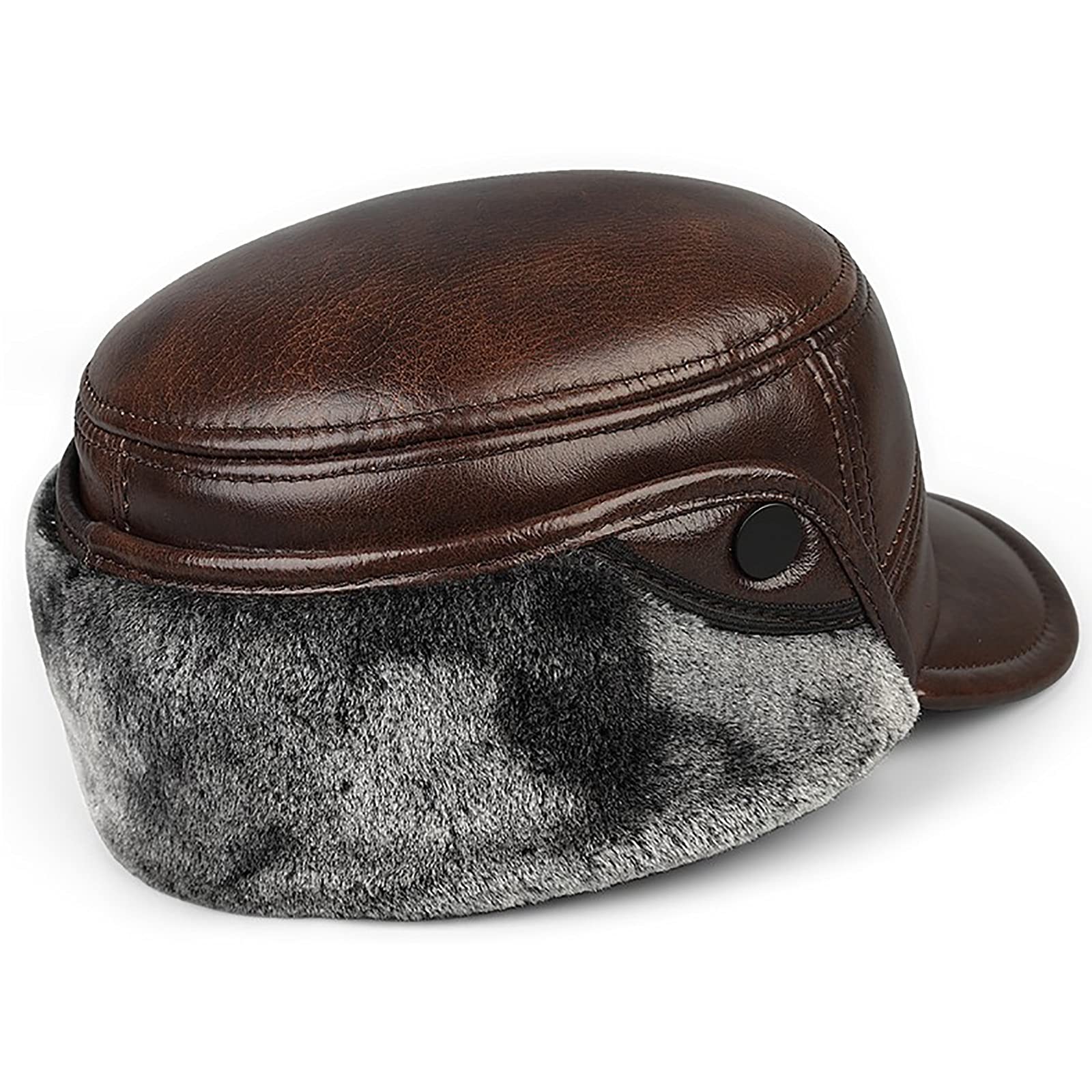 G&F Uomini Cappello Bomber Trapper Berretto Spessi Cappelli Aviatore con Paraorecchie Inverno per Persone Mezza età e Anziani