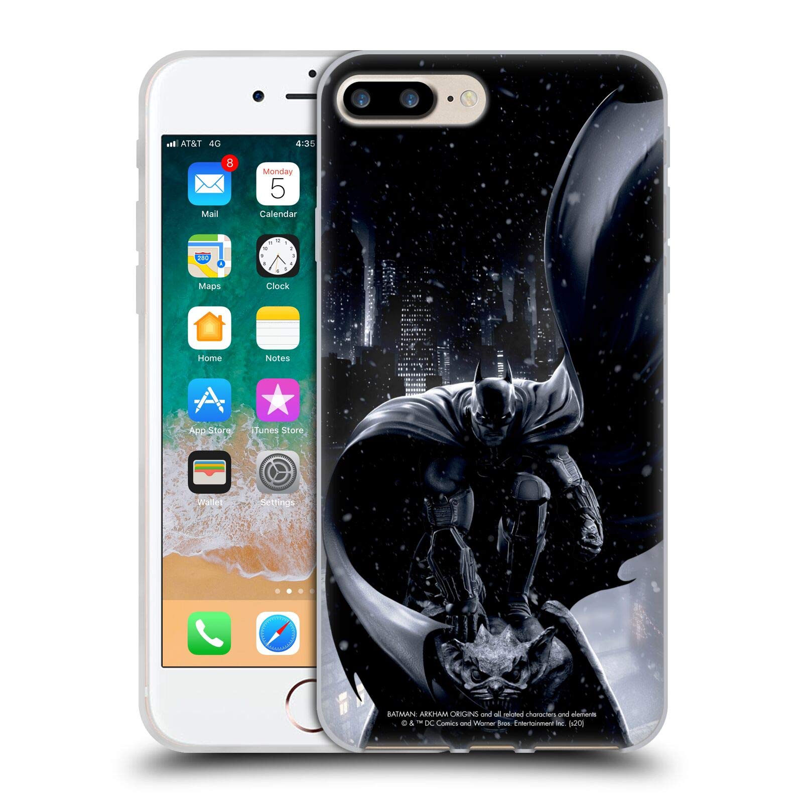 Head Case Designs Licenza Ufficiale Batman Arkham Origins Batman Arte Chiave Custodia in Gel [Grado Militare] Compatibile con Apple iPhone 7 Plus/iPhone 8 Plus E Compatibile con MagSafe