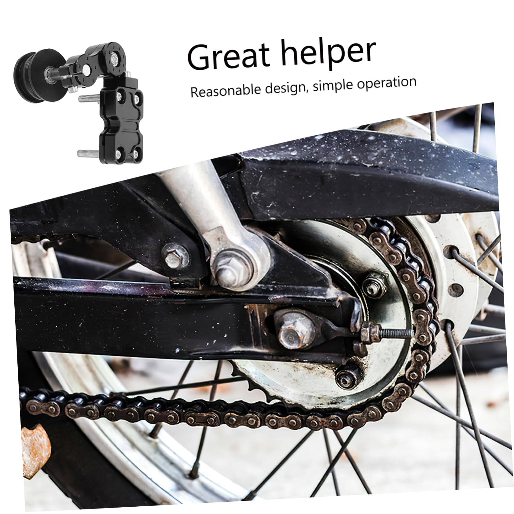 UKCOCO Tendeur de Chaîne Moto Outil Guide Chaines en Alliage D'aluminium Léger pour Améliorer la Performance Réglage Précis Noir Adapté aux Motos de Route