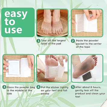 Foot Pads maguja 100Pcs Foot Pads for Foot Care Ginger Foot Patch with Natural Ingredients Bamboo Vinegar and Ginger Powder