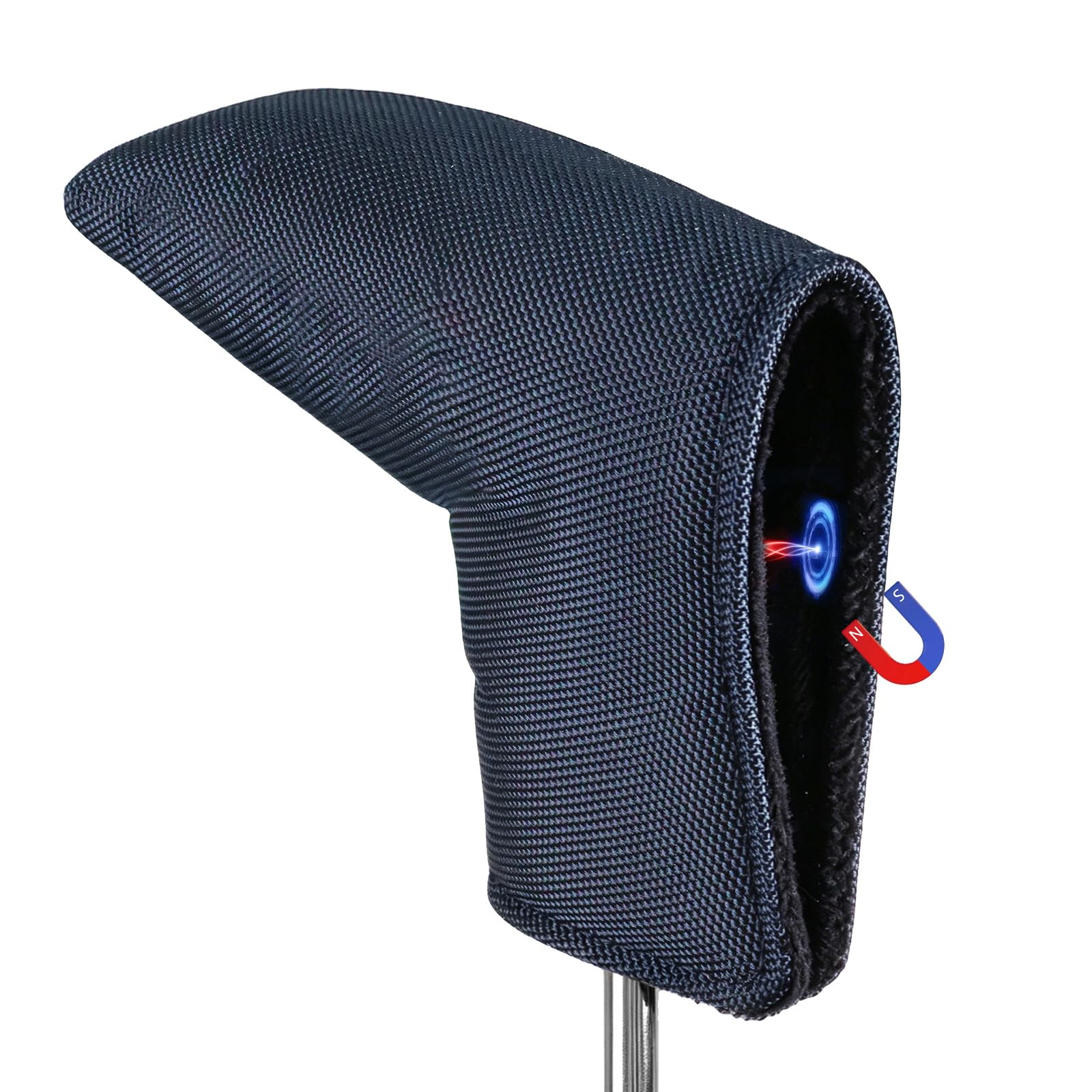 AXKAL Dual Magnetic Closure Golf Blade Putter Head Cover 1 Pack, Heavy Duty 1680D Nylon Cover with Soft Plush Lining Anti Scratch Interior Fits Most Blade Putters in Black Blue (Blue)