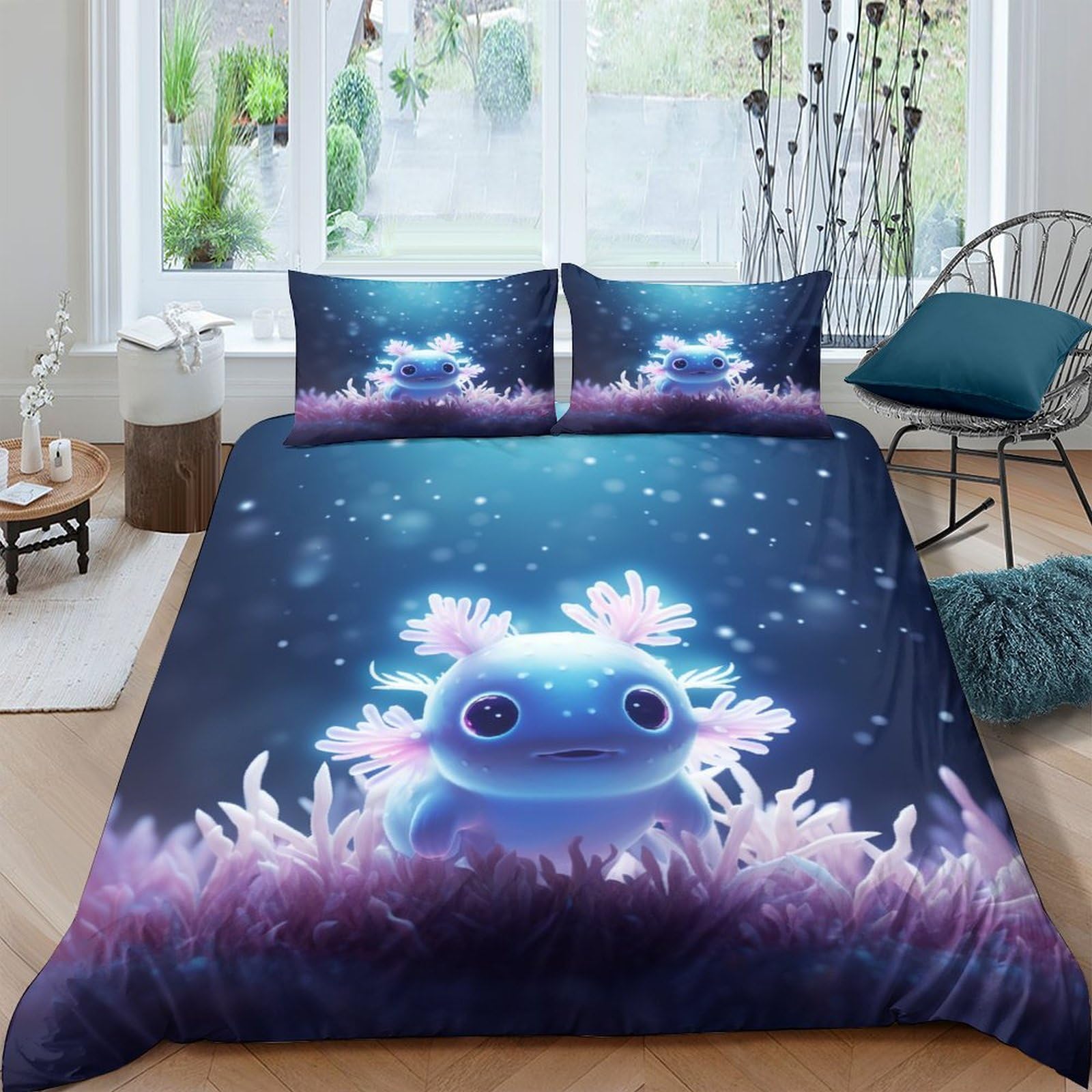 Housse de couette hypoallergénique 200x200 anti-acarien marine