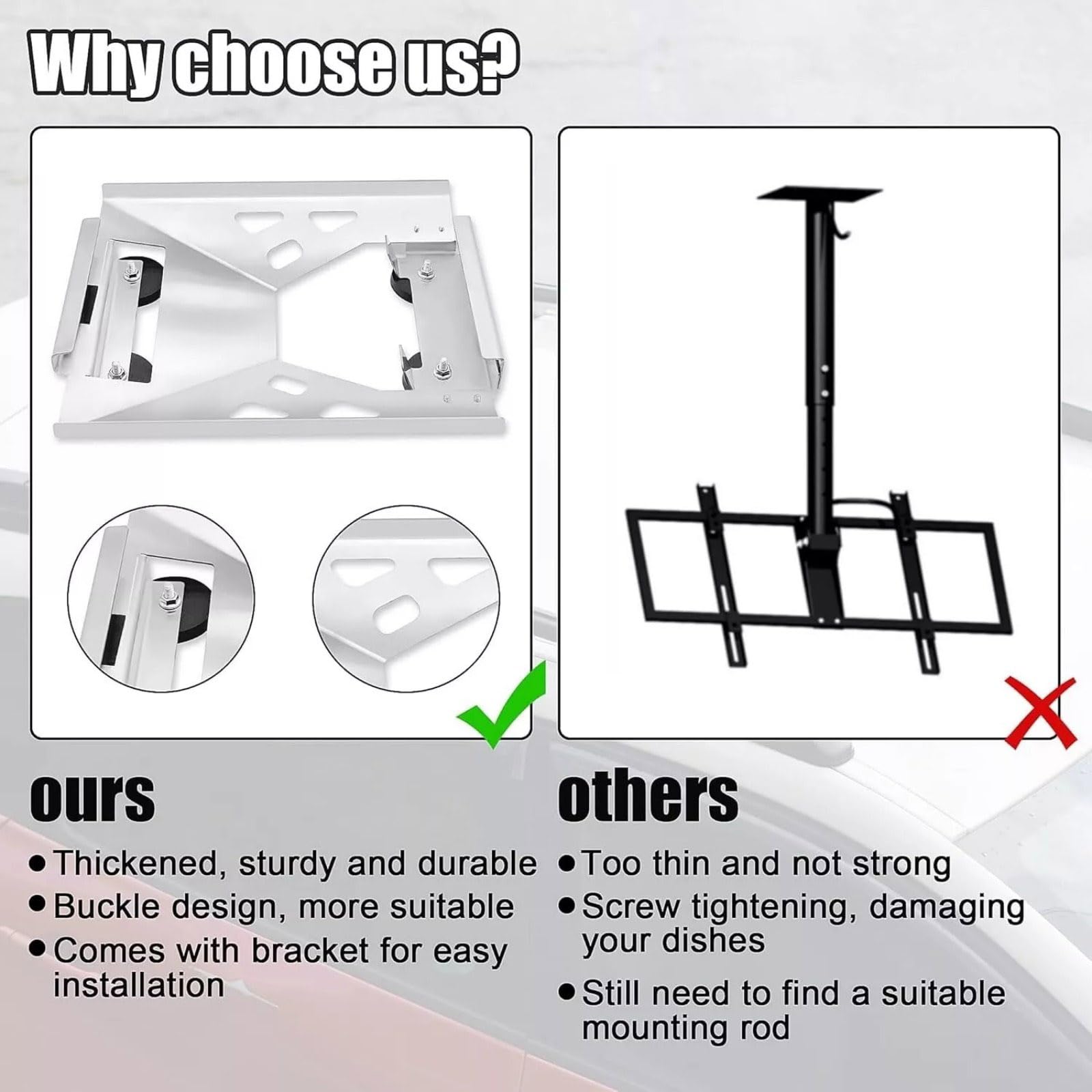 Stainless Steel for Starlink Mini Car Roof Mount Kit Max Load 400 Pound Quick Release Magnetic Mount for RVs Vans Boats